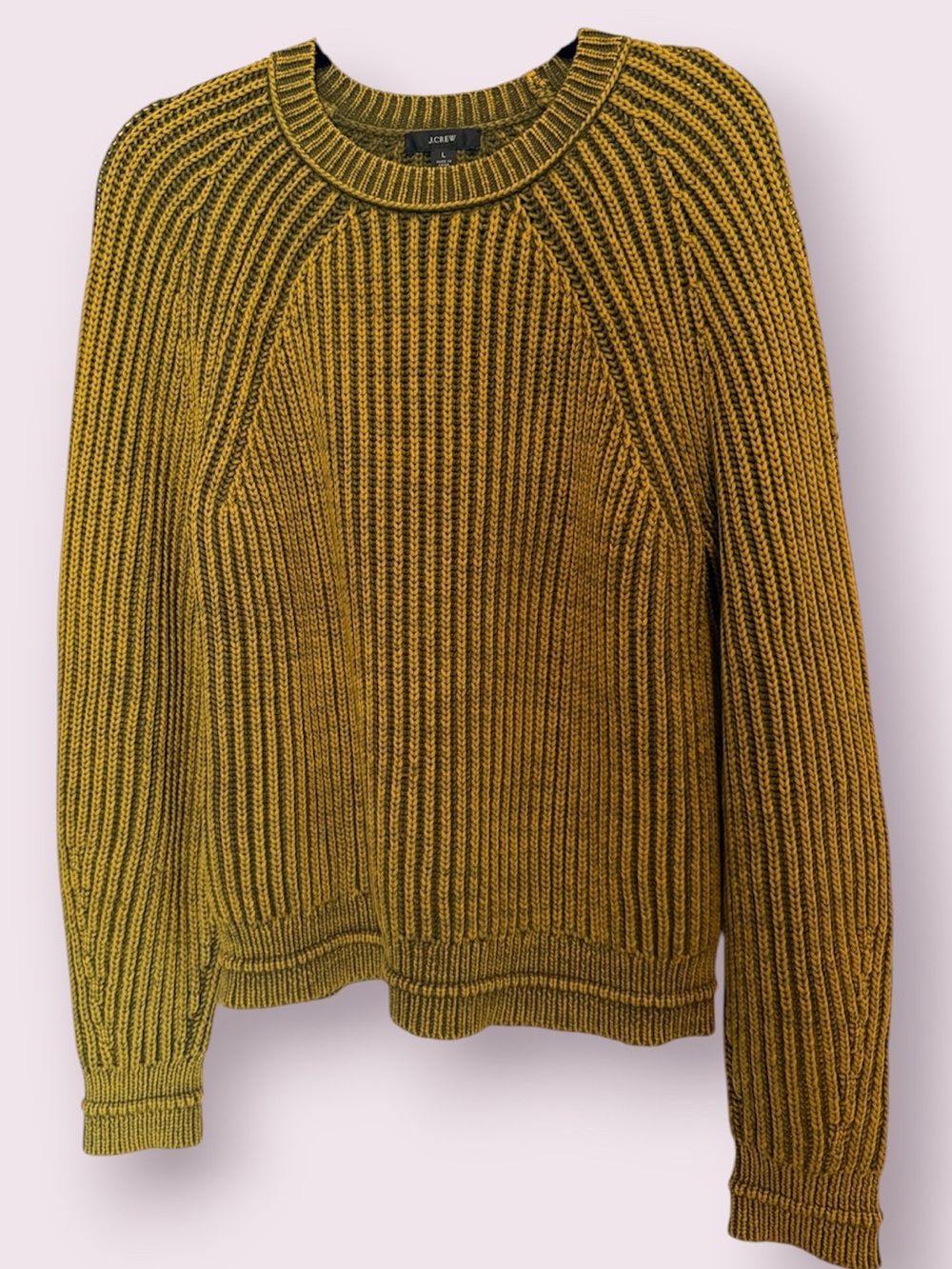 J. Crew Heavy Ribbed Garment Washed Crewneck Sweater Size Large
